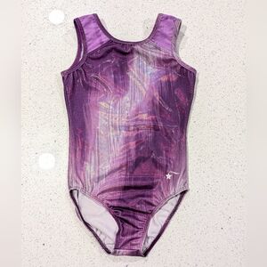 CHRISTMAS Destira child medium gymnastics dance leotard HOLOGRAPHIC Purple